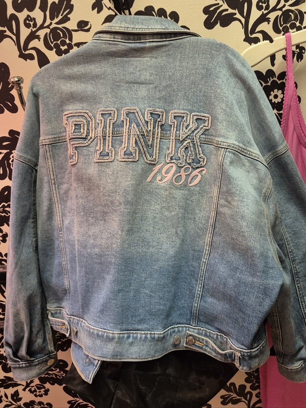 ISO 👀 Victoria's Secret Love PINK Denim Jacket Size Medium Or Large